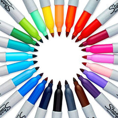 Sharpie Fine Tip Electro Pop Permanent Marker Assorted 24 Pieces - Al Masam Stationery LLC