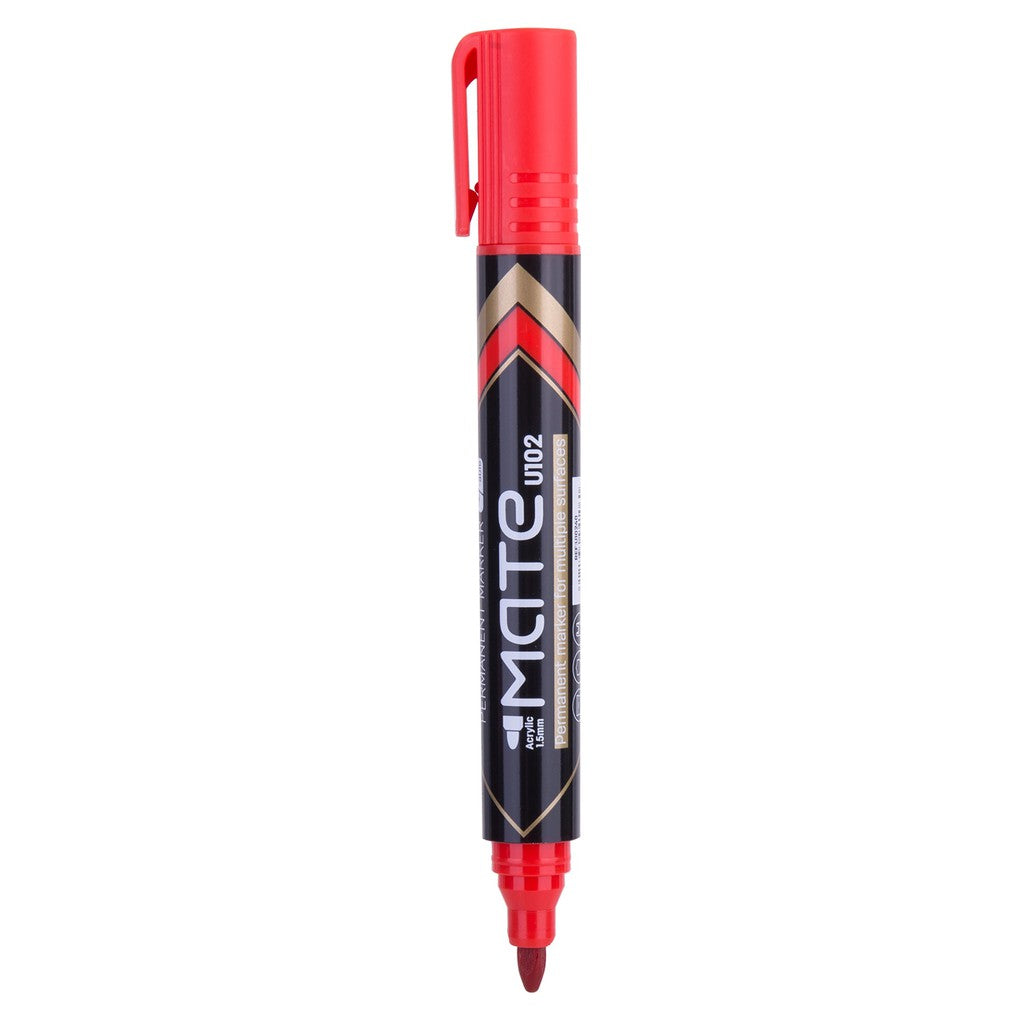 Deli Permanent Marker Bullet 1.5mm Red - Al Masam Stationery LLC