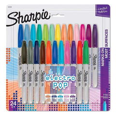 Sharpie Fine Tip Electro Pop Permanent Marker Assorted 24 Pieces - Al Masam Stationery LLC