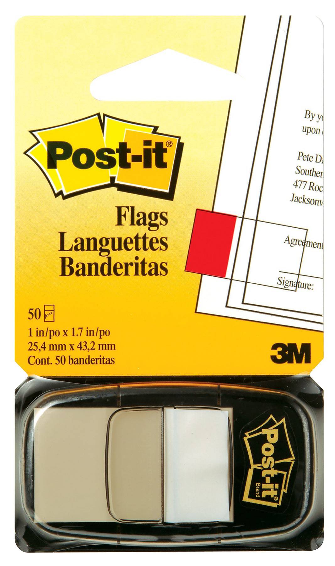 Post-it Flags White Color 680-6. 1 x 1.7 in (25.4 mm x 43.2 mm) - Al Masam Stationery LLC