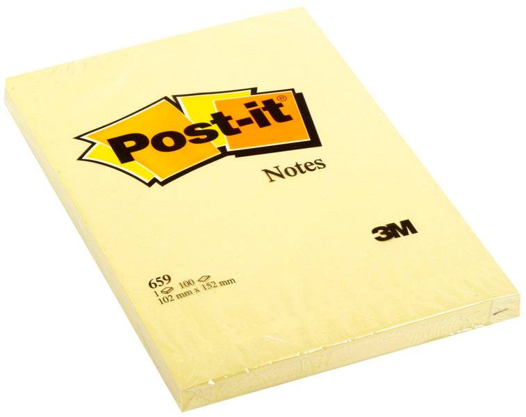 Post-it Notes Canary Yellow 659. 4 x 6 in (101 mm x 152 mm), - Al Masam Stationery LLC Main image