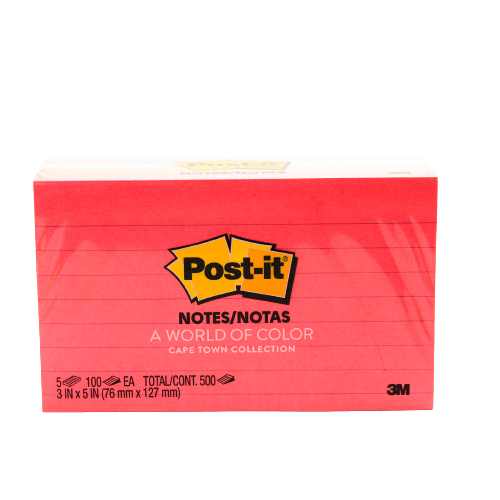 Post-it Notes Neon Colors 635-5AN. 3 x 5 in (76 mm x 127 mm), - Al Masam Stationery LLC