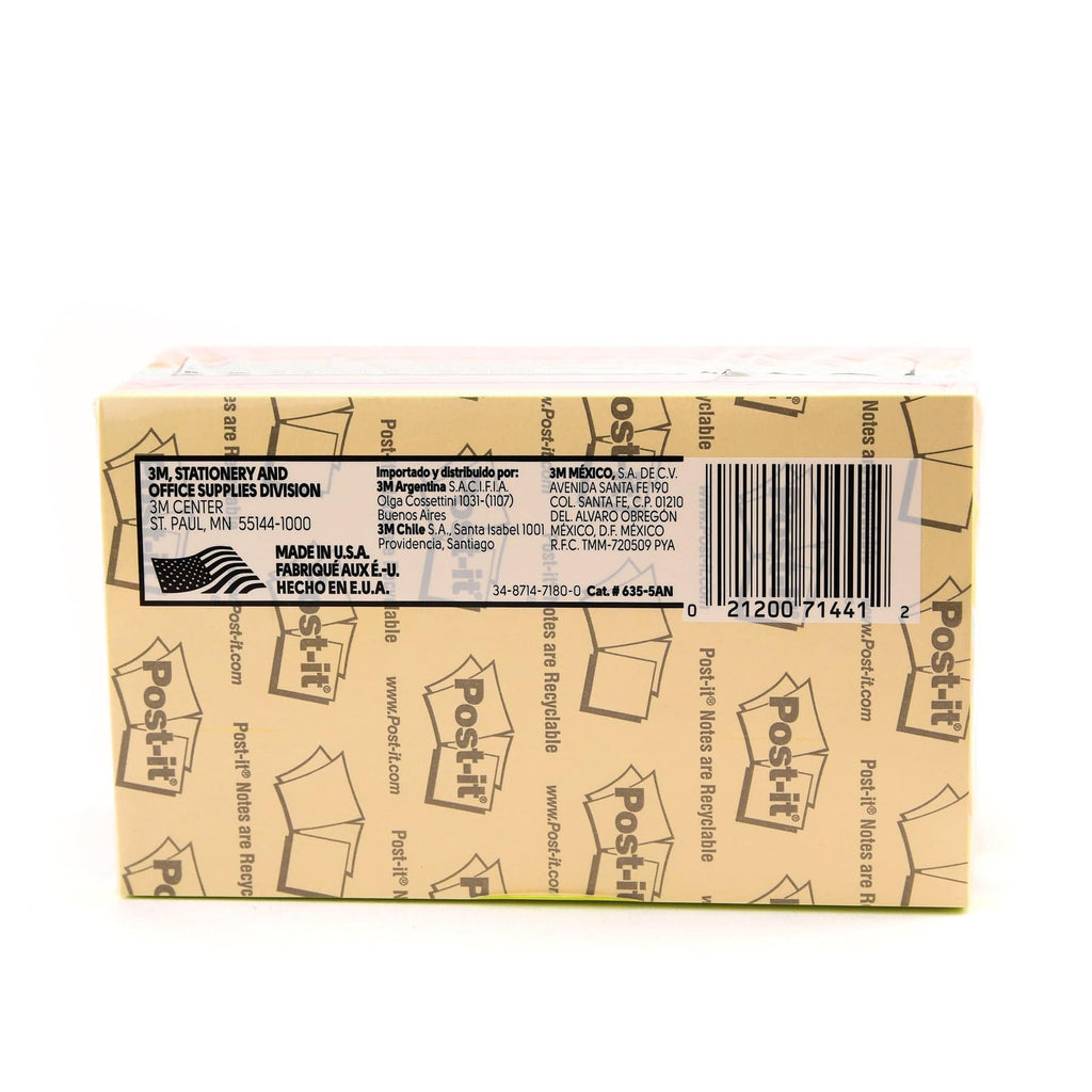 Post-it Notes Neon Colors 635-5AN. 3 x 5 in (76 mm x 127 mm), - Al Masam Stationery LLC
