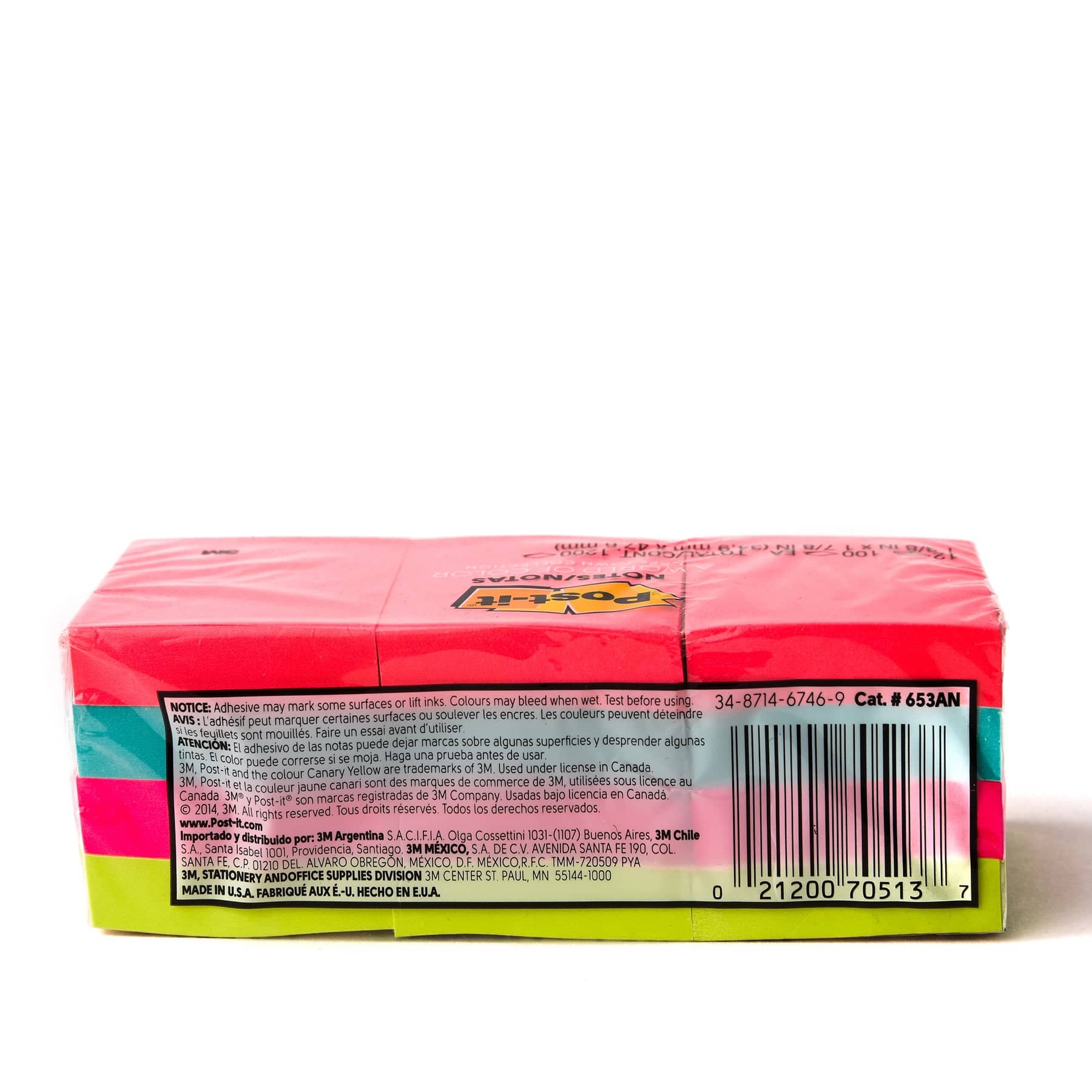 Post-it Notes Neon Colors 653AN. 1.5 x 2 in (38 mm x 51 mm), - Al Masam Stationery LLC Main image
