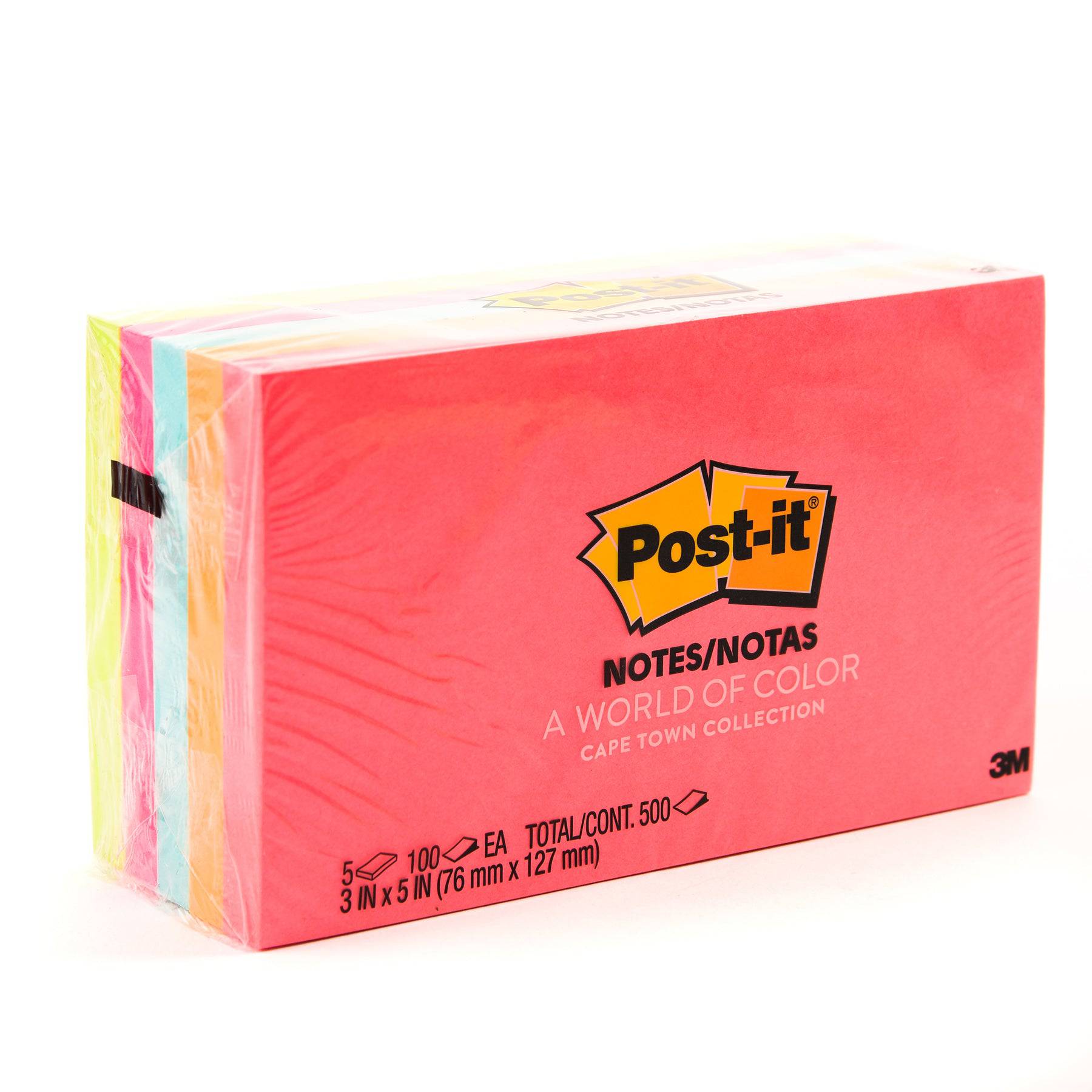 Post-it Notes Neon Colors 655-5PK. 3 x 5 in (76 mm x 127 mm), - Al Masam Stationery LLC Main image