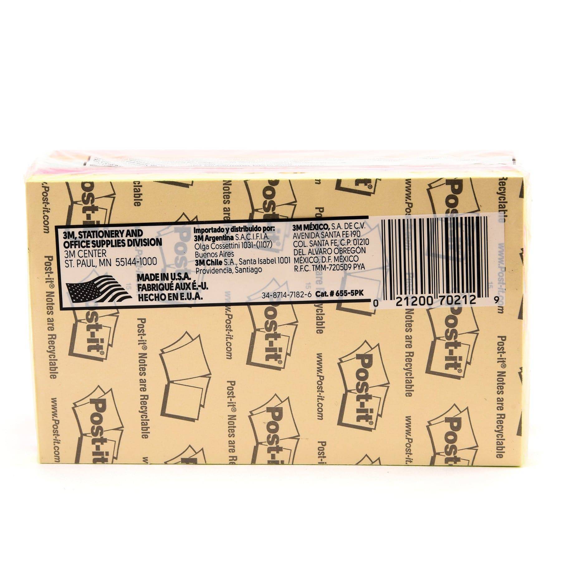 Post-it Notes Neon Colors 655-5PK. 3 x 5 in (76 mm x 127 mm), - Al Masam Stationery LLC