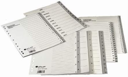 Atlas 1-31 Plastic Divider A4 | Indexed File Divider