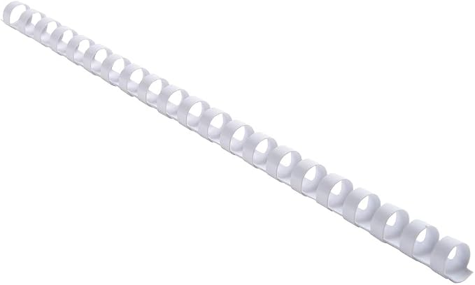 White Atlas A4 binding comb spine, 16mm, for secure document binding with durable plastic combs.
