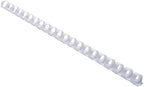 White Atlas A4 binding comb spine, 16mm, for secure document binding with durable plastic combs.