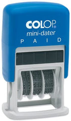 The COLOP MINI DATER PAID is a compact and efficient tool, perfect for those who need to mark and track documents quickly. With its self-inking design and precise date and paid message, this dater can save you time and effort while providing accurate and professional results.