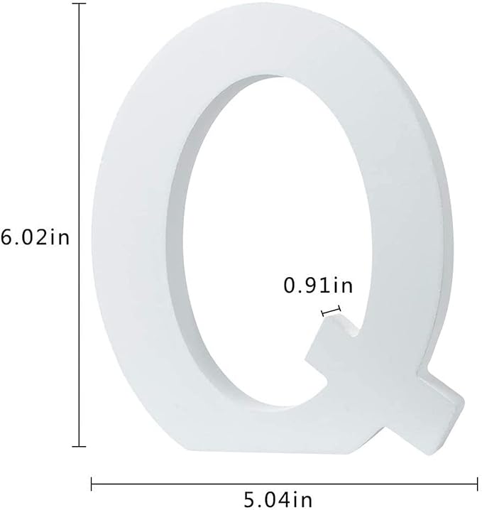 White Wooden Letter Q for Crafts & DIY Decoration