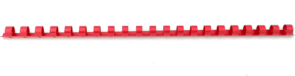 Red Atlas A4 binding comb spine with 16mm spine size, used for binding documents and reports.