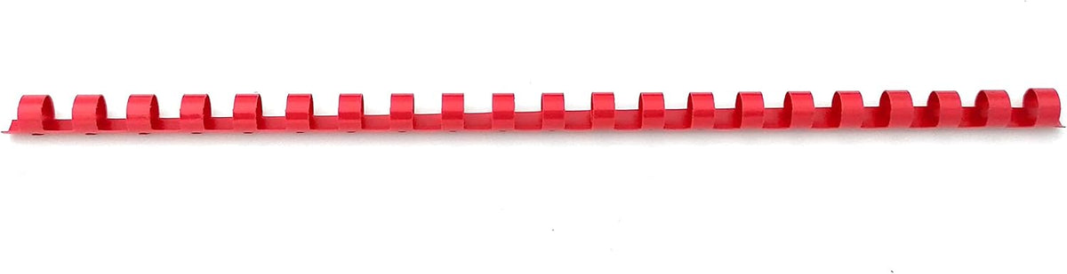 Red Atlas A4 binding comb spine with 16mm spine size, used for binding documents and reports.