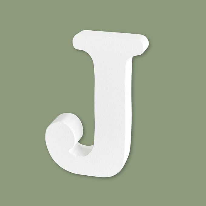 White Wooden Letter J for Crafts & DIY Decoration