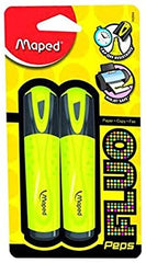 Maped Fluo Peps Highlighter Classic Yellow Blister Pack of 2pcs - Al Masam Stationery LLC