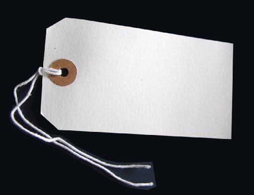 COLORED STRUNG TAGS 120*60MM WHITE (BOX OF 250) - Al Masam Stationery LLC Main image