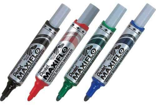 Pentel MWL5M Maxiflow White Board Marker Bullet Tip - (Pack of 4) - Al Masam Stationery LLC