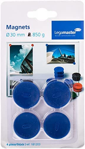 LEGAMASTER MAGNETS ROUND 30 MM PACK OF 4 BLUE - Al Masam Stationery LLC Main image