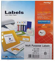 Formtec Labels 105x74mm 8 Labels Per Sheet - Al Masam Stationery LLC