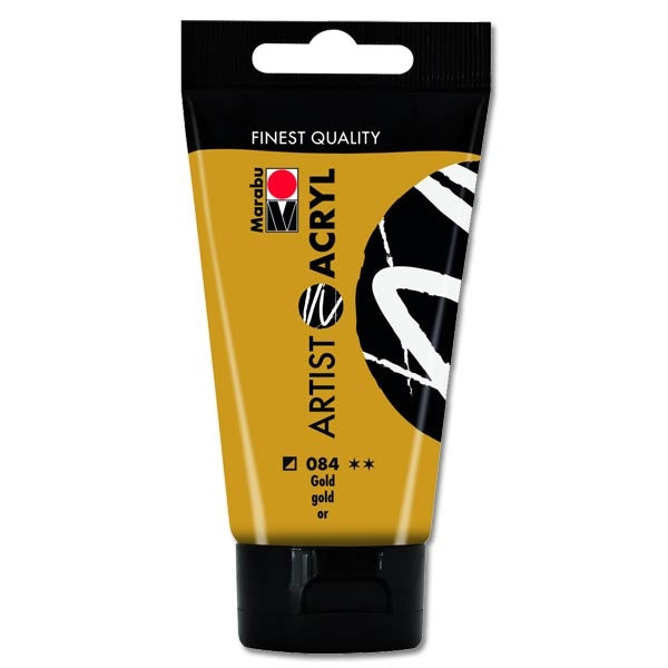 Marabu Artist Acryl, 084 Gold, 75 Ml - Al Masam Stationery LLC