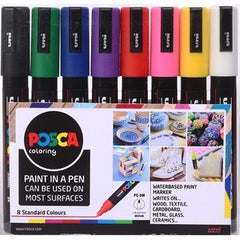 Uni Posca PC-5M Bullet Pack of 8 Color - Al Masam Stationery LLC