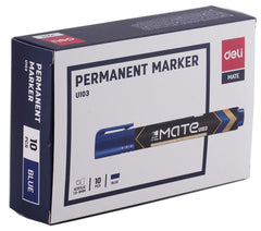 Deli Permanent Marker Chisel 1.5-5mm Blue - (EU10330) - Al Masam Stationery LLC