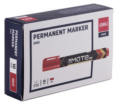 Deli Permanent Marker Chisel 1.5-5mm Red - (EU10340) - Al Masam Stationery LLC