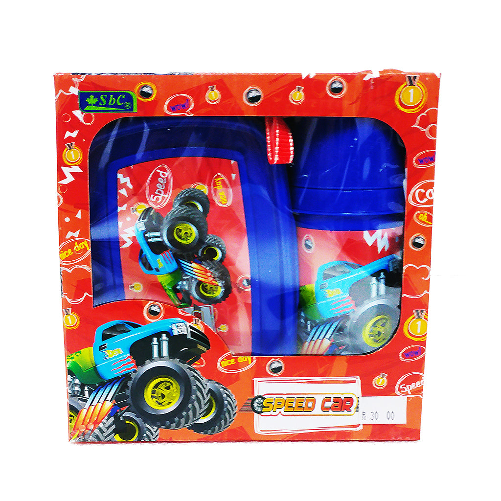 Lunchbox(750ml) + Waterbottle(450ml) SPEED CAR - Al Masam Stationery LLC