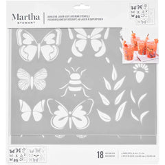 Martha Stewart Adhesive Stencils 2 Sheets Butterflies & Bees - MSP 17633 - Al Masam Stationery LLC