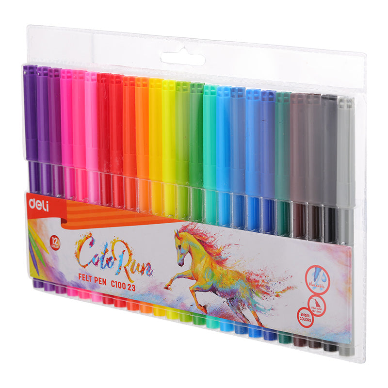 Deli Felt Pen Washable 1.0mm 24C - Al Masam Stationery LLC