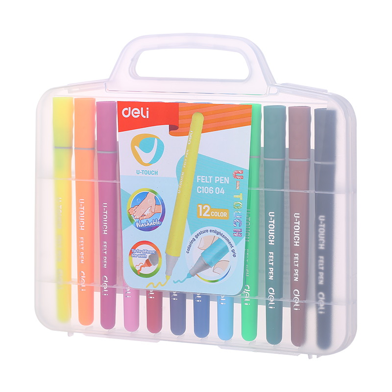 Deli Felt Pen 12 colors - U Touch - Al Masam Stationery LLC