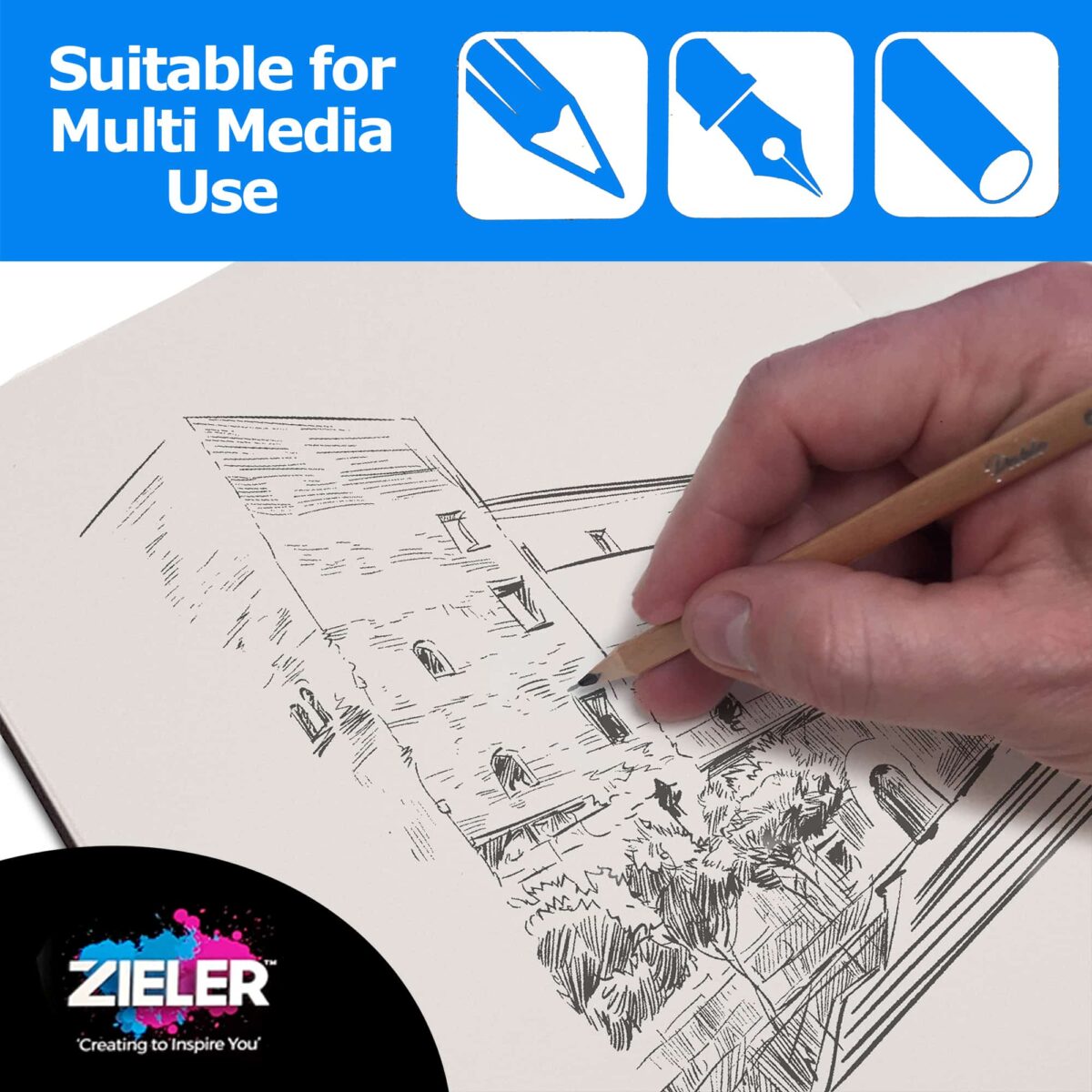 Zeiler HARDBACK MIXED  MEDIA CASE BOUND SKETCHBOOK-A5 - Al Masam Stationery LLC
