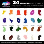 Zeiler 24 PREMIUM ACRYLIC PAINTS 22ML - Al Masam Stationery LLC