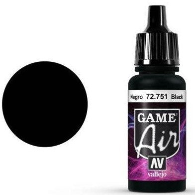 Vallejo GAME AIR 751-17ML. BLACK - Al Masam Stationery LLC Main image