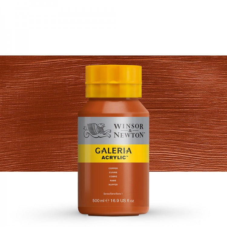 WINSOR & NEWTON : GALERIA : ACRYLIC PAINT : 500ML : COPPER - Al Masam Stationery LLC