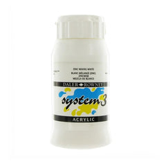 DALER ROWNEY SYSTEM 3 ACRYLIC PAINT 500ML ZINC MIXING WHITE - Al Masam Stationery LLC