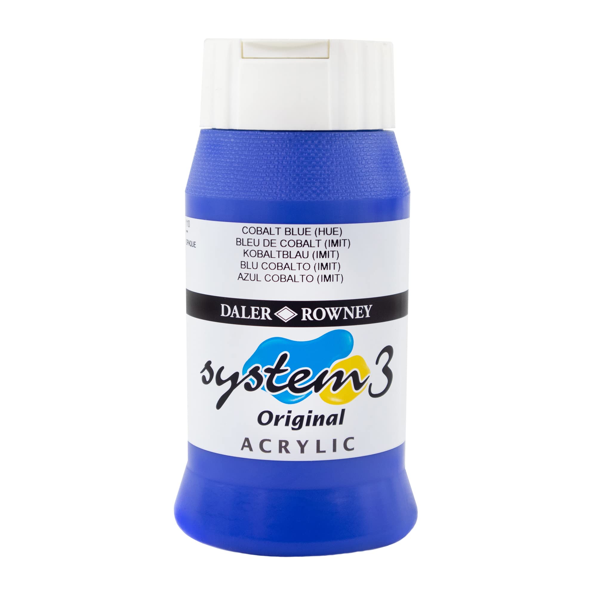 DALER ROWNEY SYSTEM 3 ACRYLIC PAINT 500ML COBALT BLUE HUE - Al Masam Stationery LLC Main image