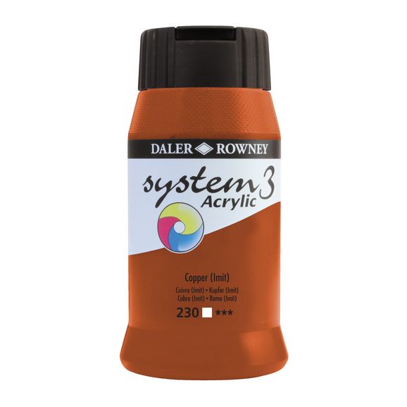 DALER ROWNEY SYSTEM 3 ACRYLIC PAINT 500ML COPPER IMIT - Al Masam Stationery LLC Main image