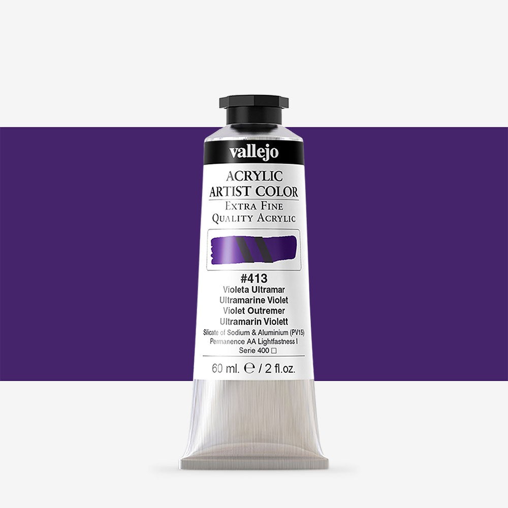 VALLEJO ACRYLIC ARTIST 413: 60 ML. ULTRAMARINE VIOLET - Al Masam Stationery LLC