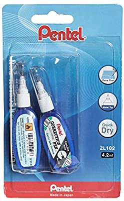 Pentel Correction Pen  ZL102 Xtra Fine - (Pack of 2) - Al Masam Stationery LLC