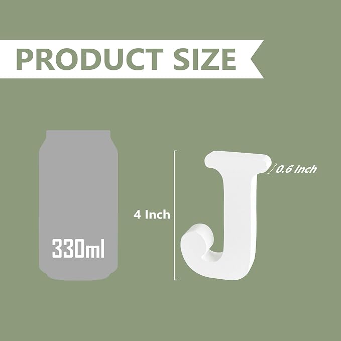 White Wooden Letter J for Crafts & DIY Decoration