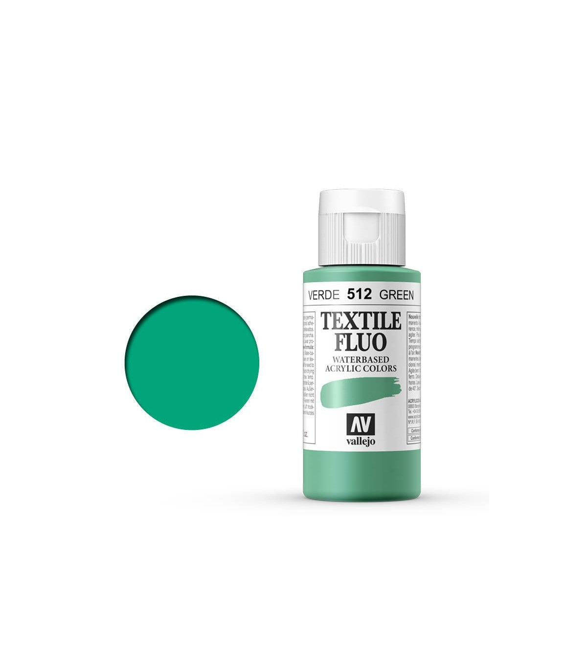 VALLEJO FLUORESCENT TEXTILE COLOR 512 - 60ML. GREEN - Al Masam Stationery LLC