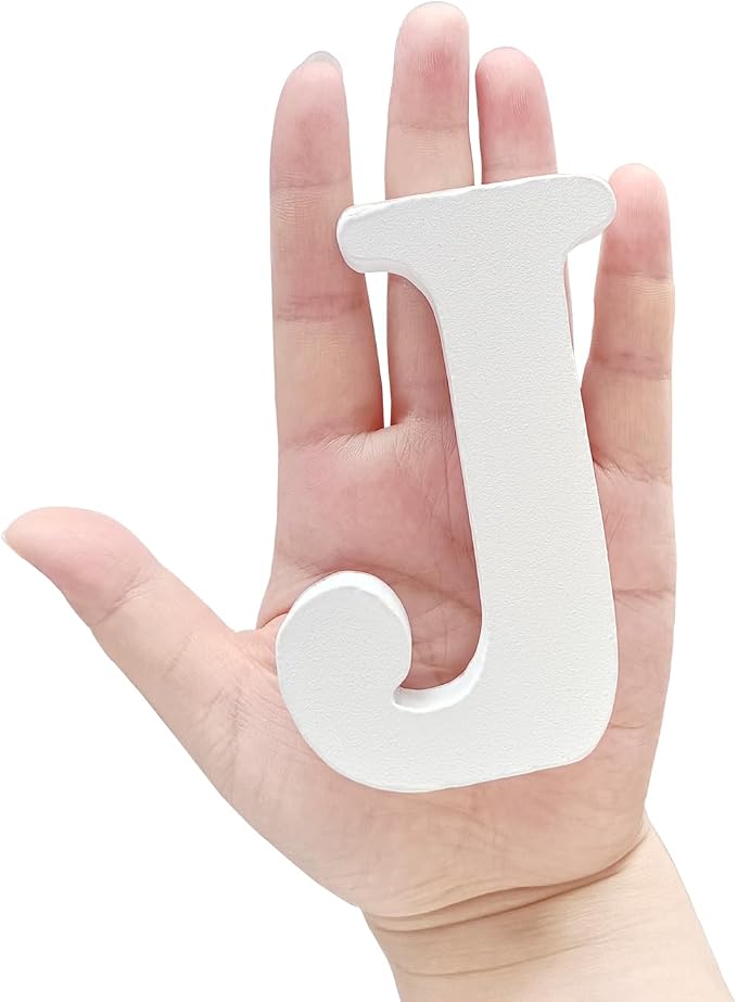 White Wooden Letter J for Crafts & DIY Decoration