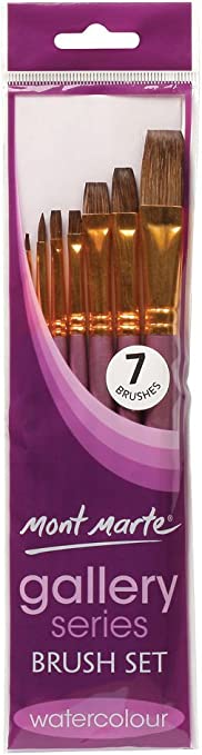 Mont Marte Gallery Series Brush Set Watercolour 7pc - Al Masam Stationery LLC Main image