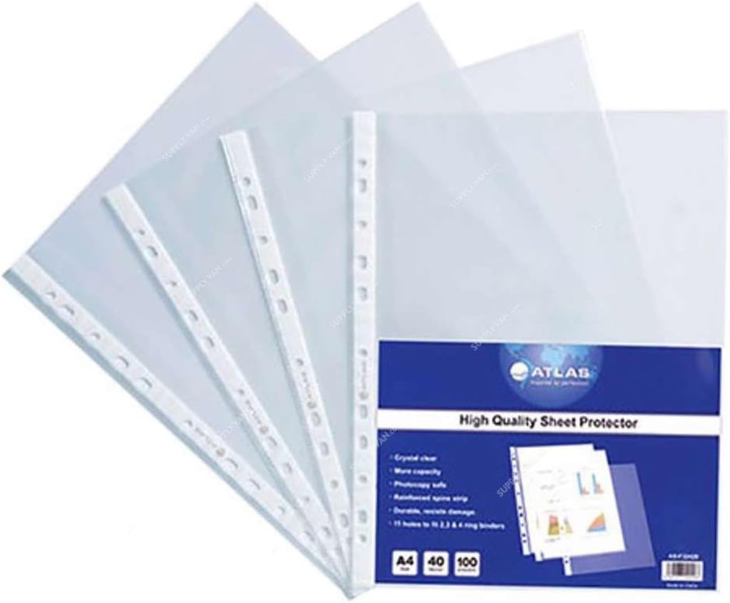 Atlas Glass Clear A4 PP Pocket File Folder 50 Micron