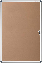 Bi-Office single door cork display notice board with enclosed frame, measuring 720x981mm, suitable for office or classroom use.