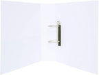 Atlas A4 white 3-ring binder with pocket, showing interior view with rings and front pocket for organizing documents.