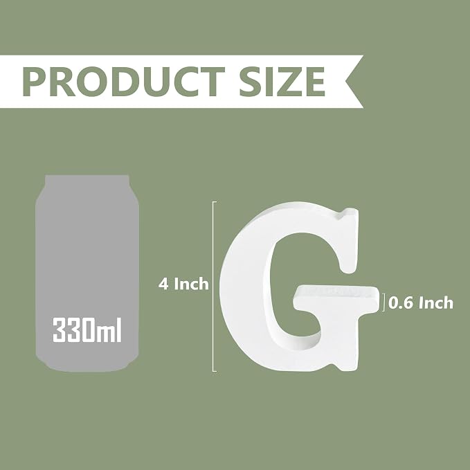 White Wooden Letter G for Crafts & DIY Decoration