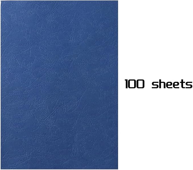 Atlas A3 leatherette binding cover in navy blue with 100 sheets, durable 230g material, ideal for professional presentations.