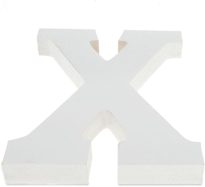 White Wooden Letter X for Crafts & DIY Decoration